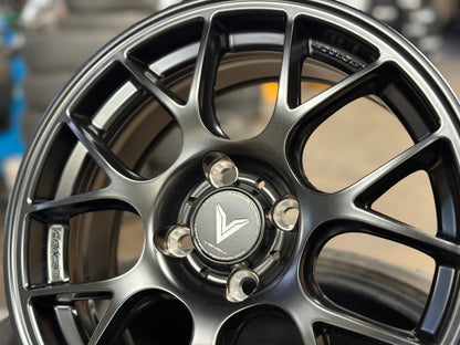 New 15x6.5 ET38 Lenso Eurospeed Rim (4 wheel) Satin Black 4x100