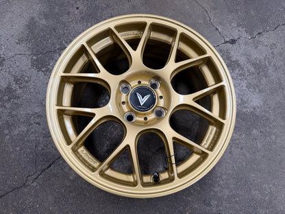 New 15X6.5 ET38 Lenso Eurospeed Rim (4 wheel) Gold 4X100