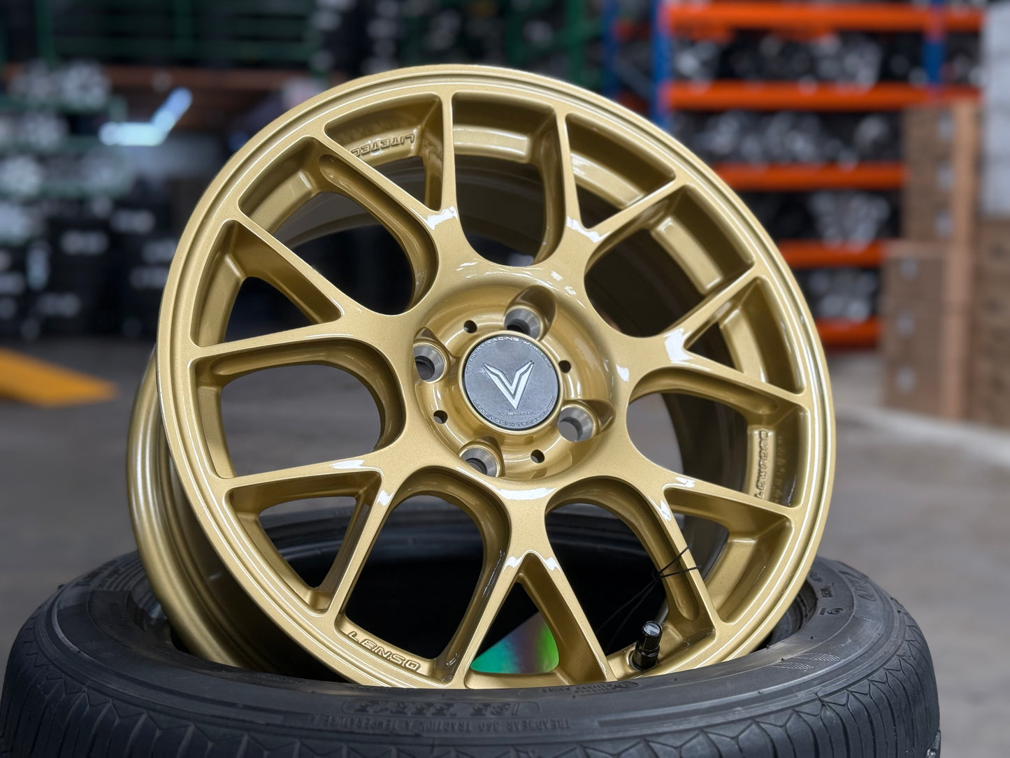 New 15X6.5 ET38 Lenso Eurospeed Rim (4 wheel) Gold 4X100