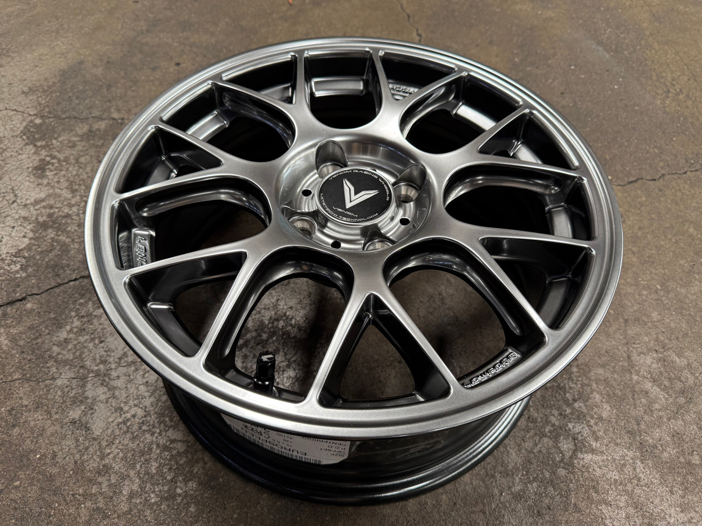 New 15x6.5 ET38 Lenso Eurospeed Rim (4 wheel) Hyper Black 4x100