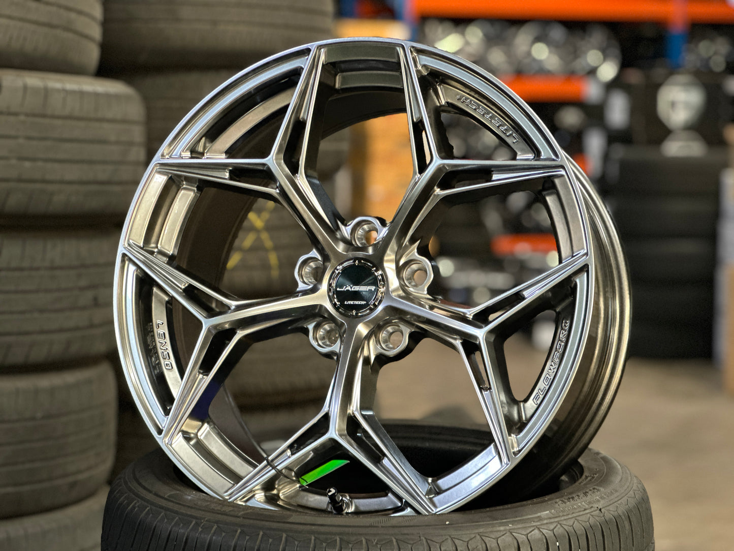 New 18x8.5 ET35 Lenso Blaze Rim (4 wheel) Hyper Black 5x114.3