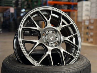 New 15x6.5 ET38 Lenso Eurospeed Rim (4 wheel) Hyper Black 4x100