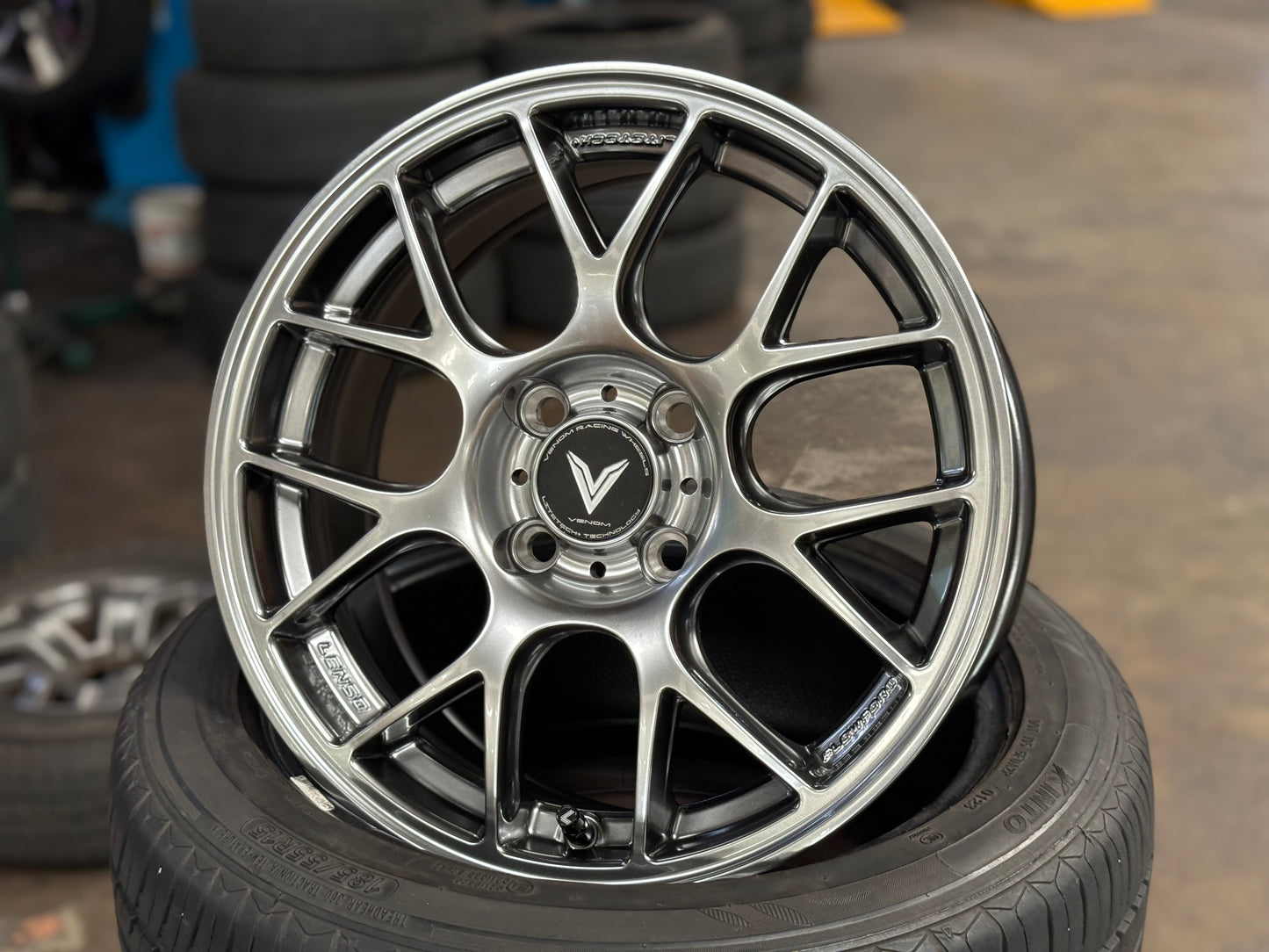 New 15x6.5 ET38 Lenso Eurospeed Rim (4 wheel) Hyper Black 4x100