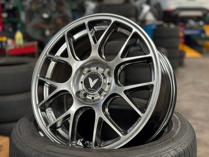 New 15x6.5 ET38 Lenso Eurospeed Rim (4 wheel) Hyper Black 4x100