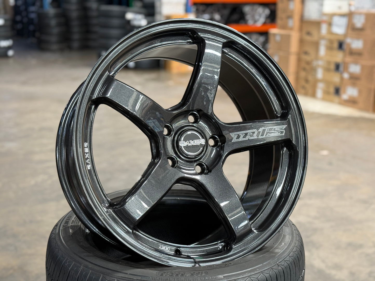 NEW 18X8.5 ET42 Raxer TR1S Rim (4 wheel) Dark Graphite 5X112
