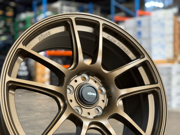 NEW 18X8.5 ET42 Konig Heliogram Rim (4 Wheel) Matte Bronze 5X112