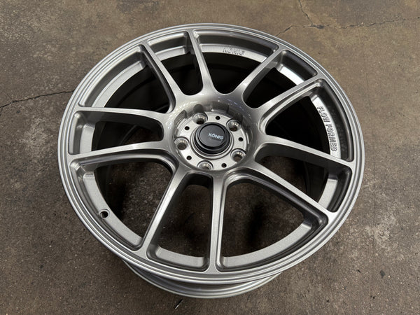 NEW 18X8.5 ET42 Konig Heliogram Rim (4 Wheel) Titanium Metallic 5X112
