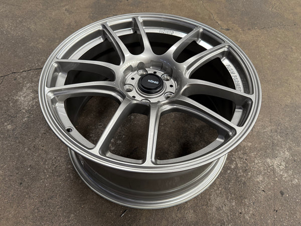 NEW 18X8.5 ET42 Konig Heliogram Rim (4 Wheel) Titanium Metallic 5X112