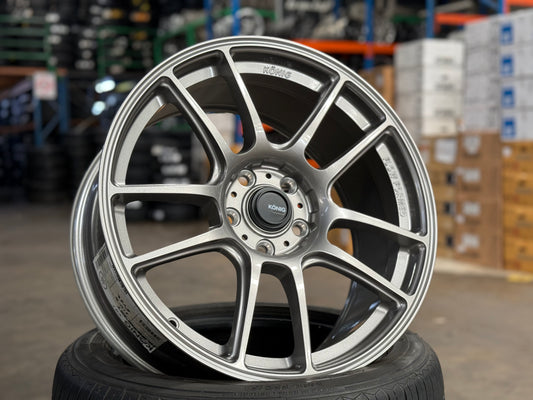 NEW 18X8.5 ET42 Konig Heliogram Rim (4 Wheel) Titanium Metallic 5X112