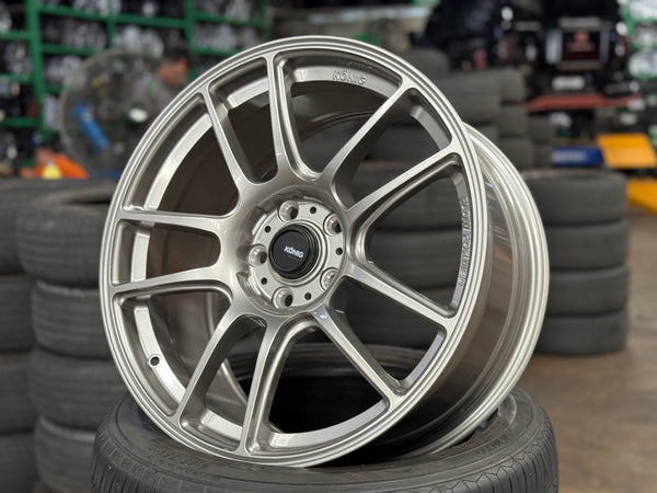 NEW 18X8.5 ET42 Konig Heliogram Rim (4 Wheel) Titanium Metallic 5X112
