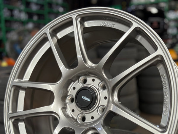 NEW 18X8.5 ET42 Konig Heliogram Rim (4 Wheel) Titanium Metallic 5X112