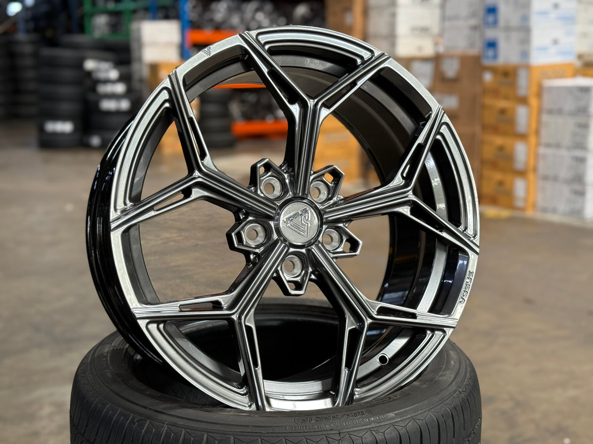 New 18x8.5 ET40 Vogue Wheel F12 Rim (4 wheel) Hyper Dark 5x112