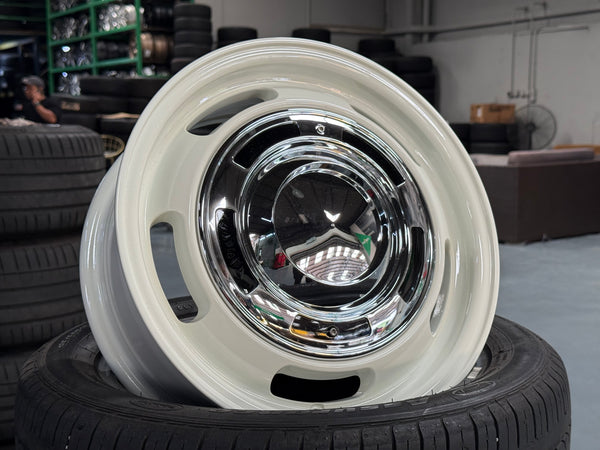 New 15X6 ET38 Dean Cross Rim (4 wheel) Gloss White 4X100