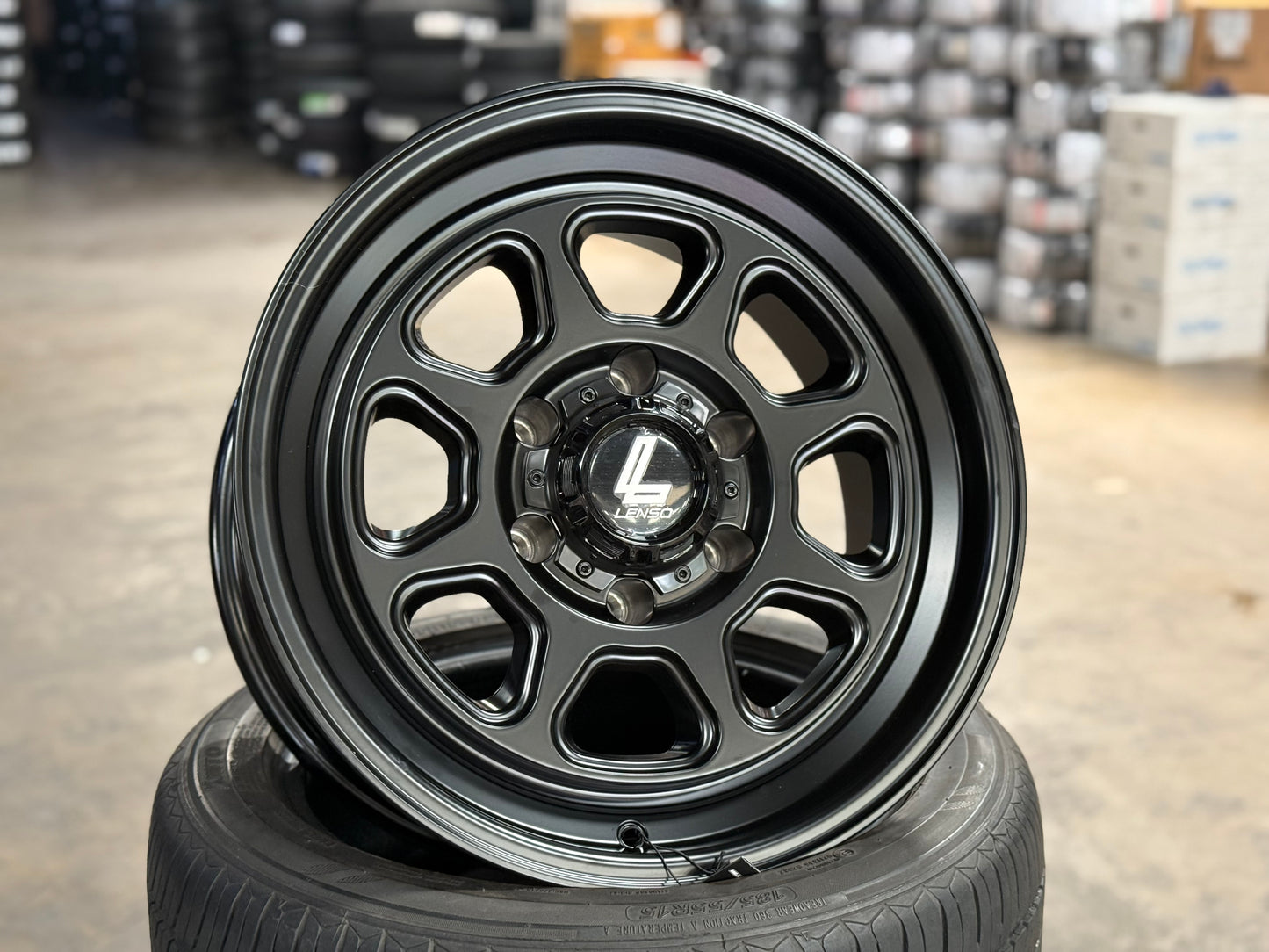 New 17X8.5 ET0 Lenso MX Haraz Rim (4 wheel) Black 6X139.7