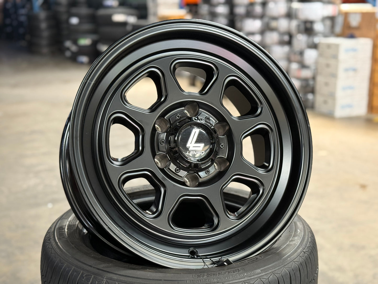 New 17X8.5 ET0 Lenso MX Haraz Rim (4 wheel) Black 6X139.7