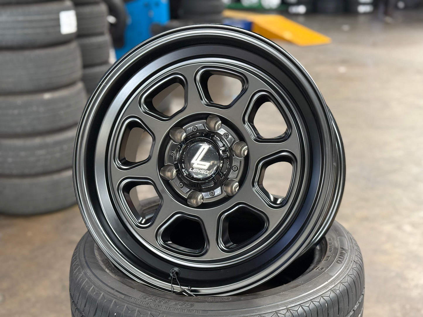 New 17X8.5 ET0 Lenso MX Haraz Rim (4 wheel) Black 6X139.7
