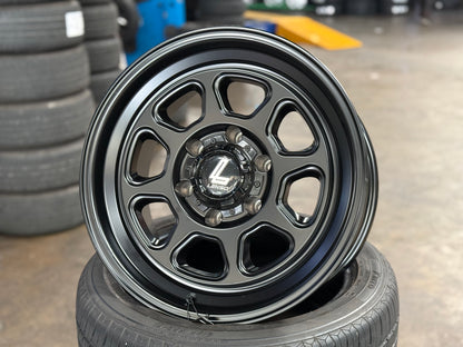 New 17X8.5 ET0 Lenso MX Haraz Rim (4 wheel) Black 6X139.7