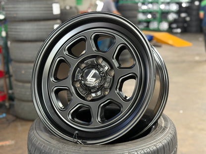 New 17X8.5 ET0 Lenso MX Haraz Rim (4 wheel) Black 6X139.7