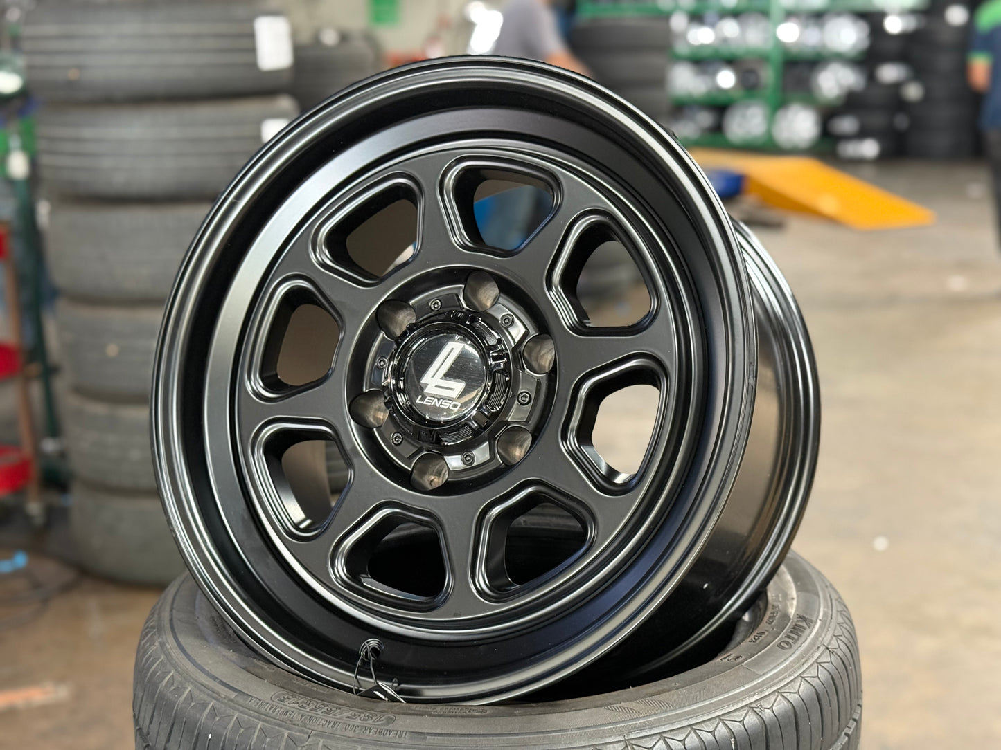 New 17X8.5 ET0 Lenso MX Haraz Rim (4 wheel) Black 6X139.7