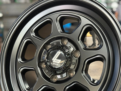 New 17X8.5 ET0 Lenso MX Haraz Rim (4 wheel) Black 6X139.7