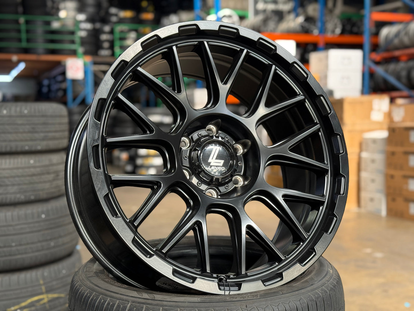 New 20x9 ET18 Lenso Cezar Rim (4 wheel) Black 6x139.7