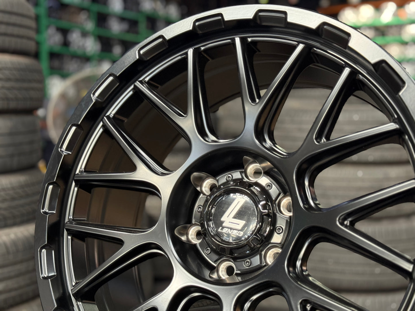 New 20x9 ET18 Lenso Cezar Rim (4 wheel) Black 6x139.7