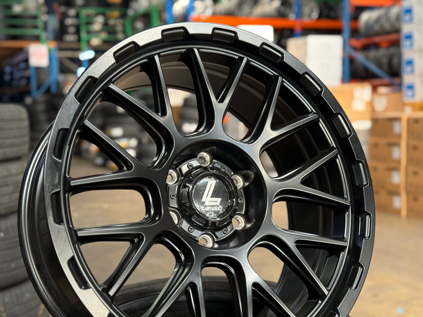 New 20x9 ET18 Lenso Cezar Rim (4 wheel) Black 6x139.7