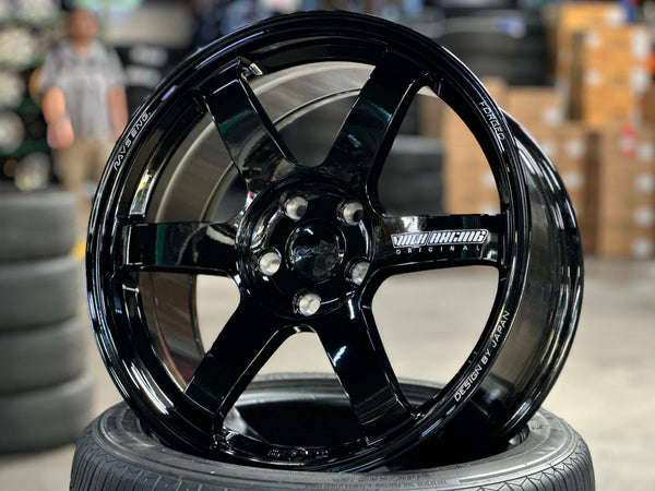 New 18x8.5 ET35 AOW TE37 Rim (4 wheel) Black 5x114.3