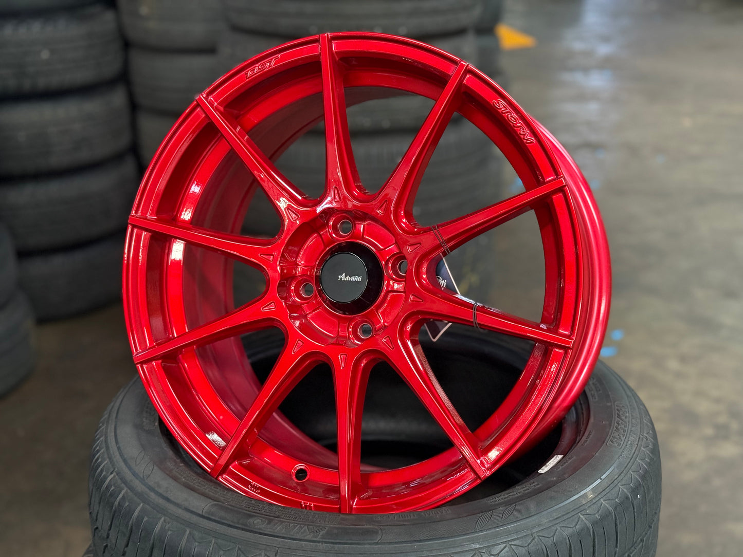 New 16X7 ET38 Advanti Storm S1 Rim (4 wheel) Red 4X100