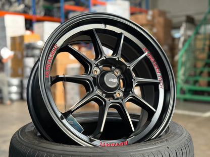 New 16X7 ET40 Advanti Tallo Rim (4 wheel) Matt Black 4X100