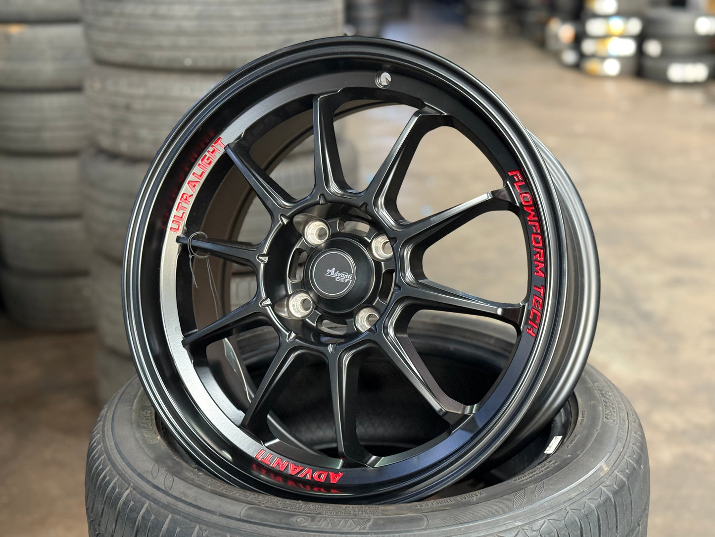 New 16X7 ET40 Advanti Tallo Rim (4 wheel) Matt Black 4X100