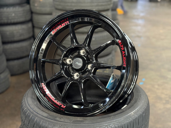 New 16x7 ET40 Advanti Tallo (4 wheel) 4x100 Gloss Black