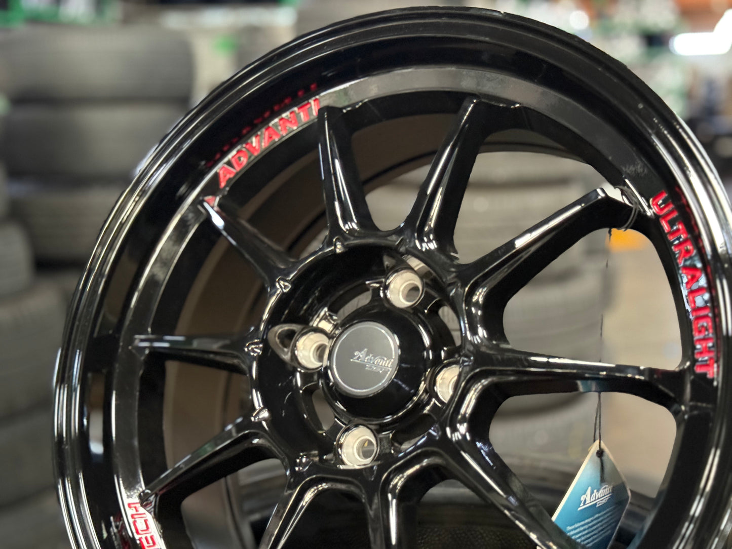 New 16x7 ET40 Advanti Tallo (4 wheel) 4x100 Gloss Black