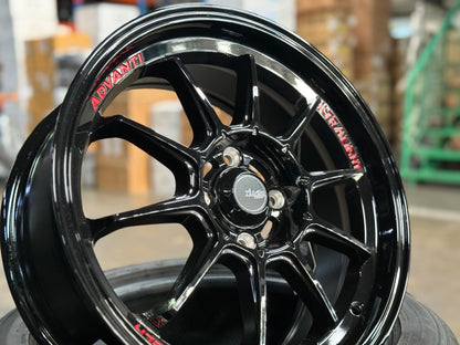 New 16x7 ET40 Advanti Tallo (4 wheel) 4x100 Gloss Black