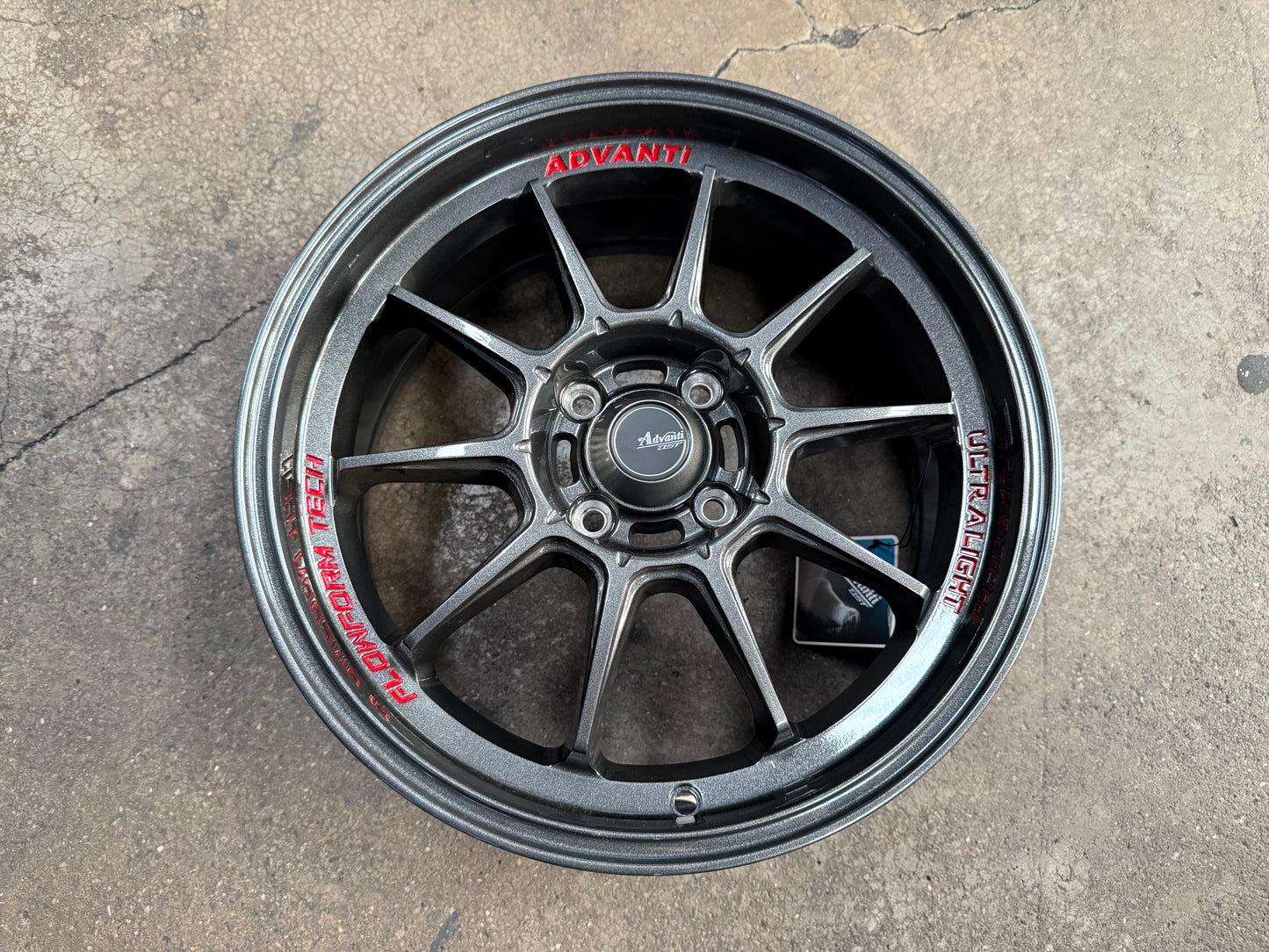 New 16X7 ET40 Advanti Tallo Rim (4 wheel) Gunmetal 4X100