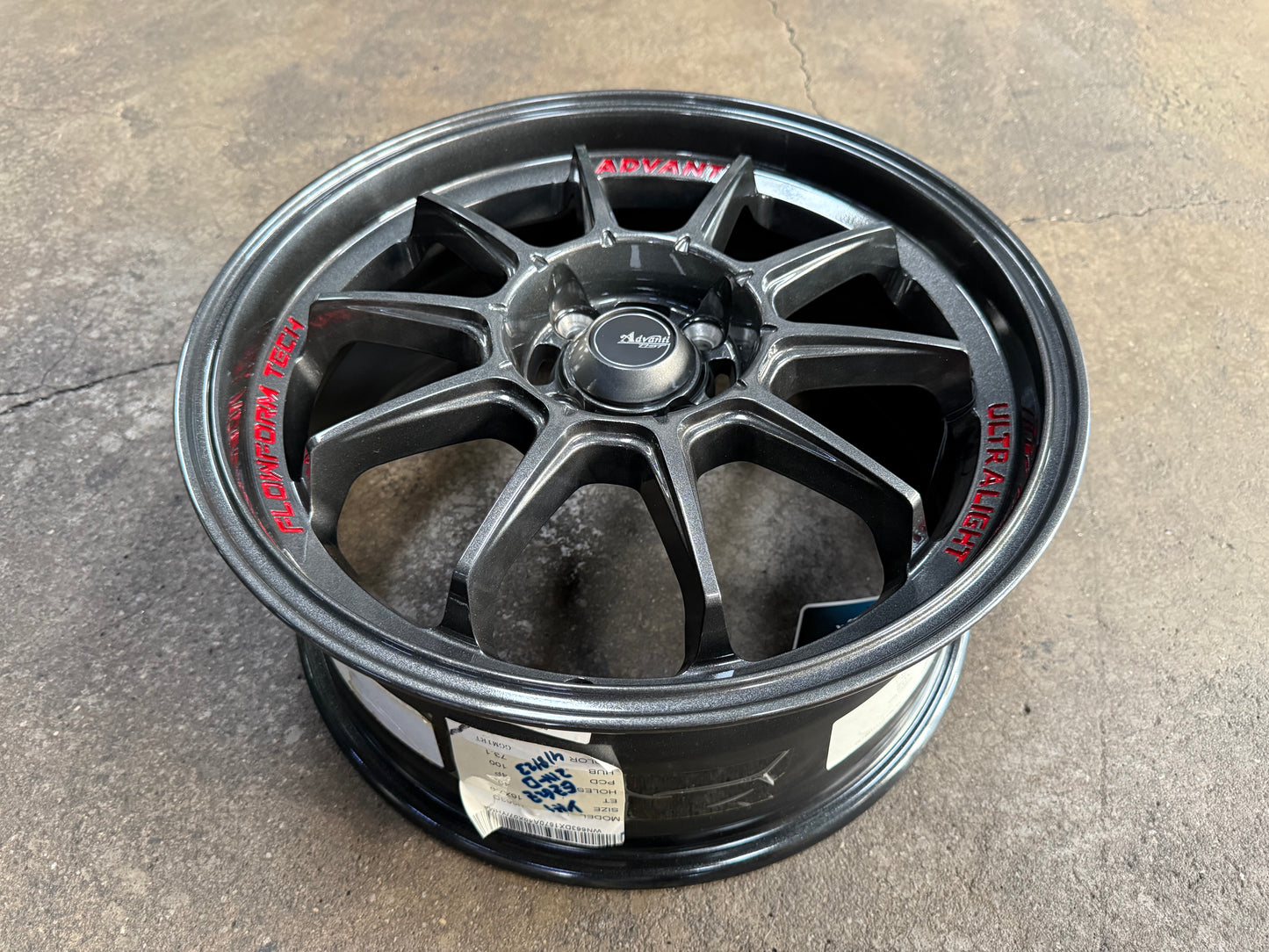 New 16X7 ET40 Advanti Tallo Rim (4 wheel) Gunmetal 4X100
