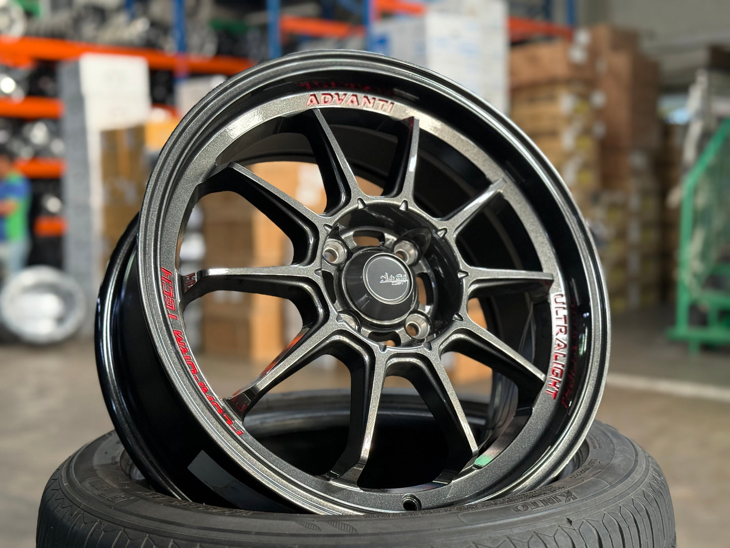 New 16X7 ET40 Advanti Tallo Rim (4 wheel) Gunmetal 4X100