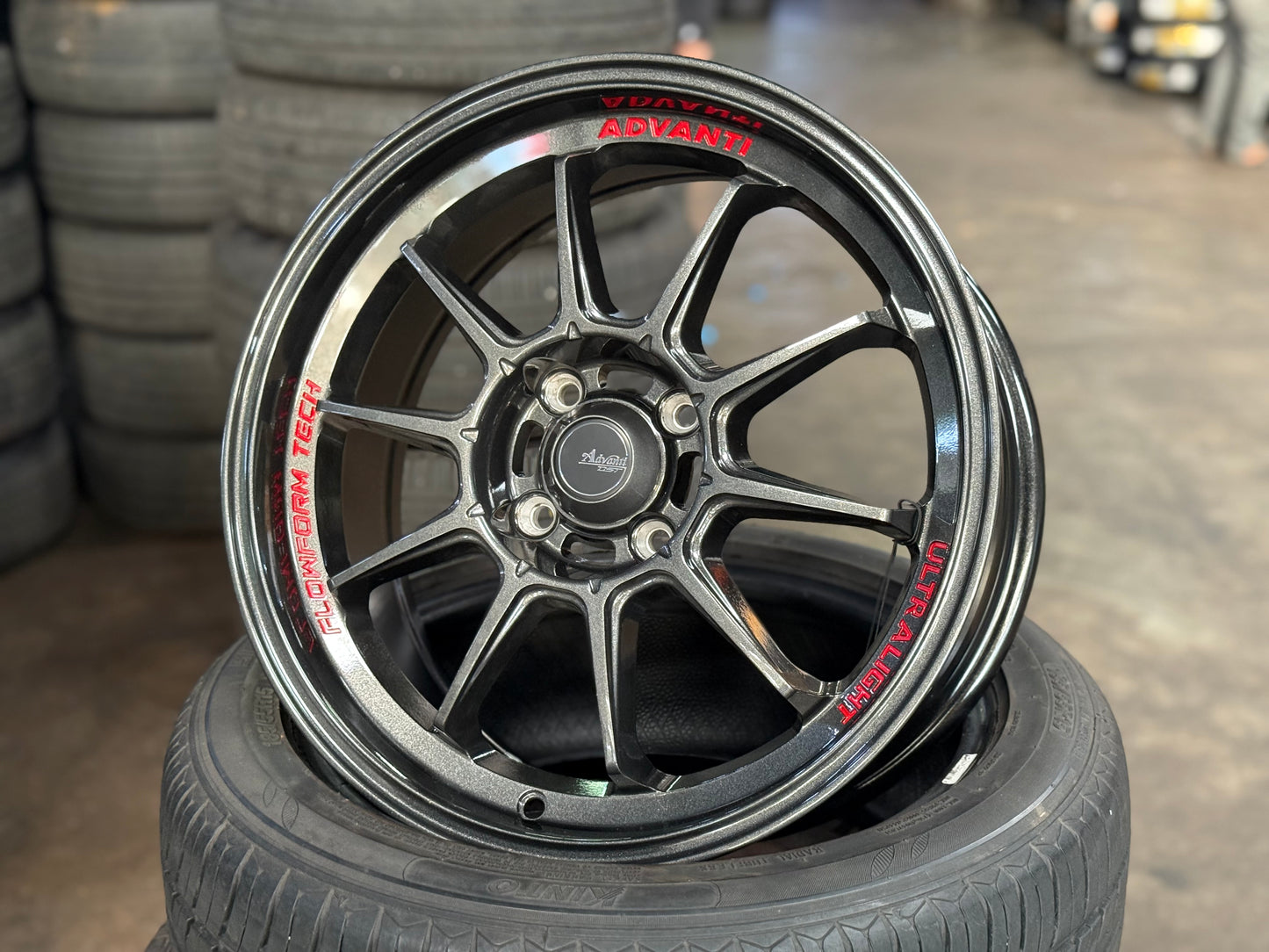 New 16X7 ET40 Advanti Tallo Rim (4 wheel) Gunmetal 4X100