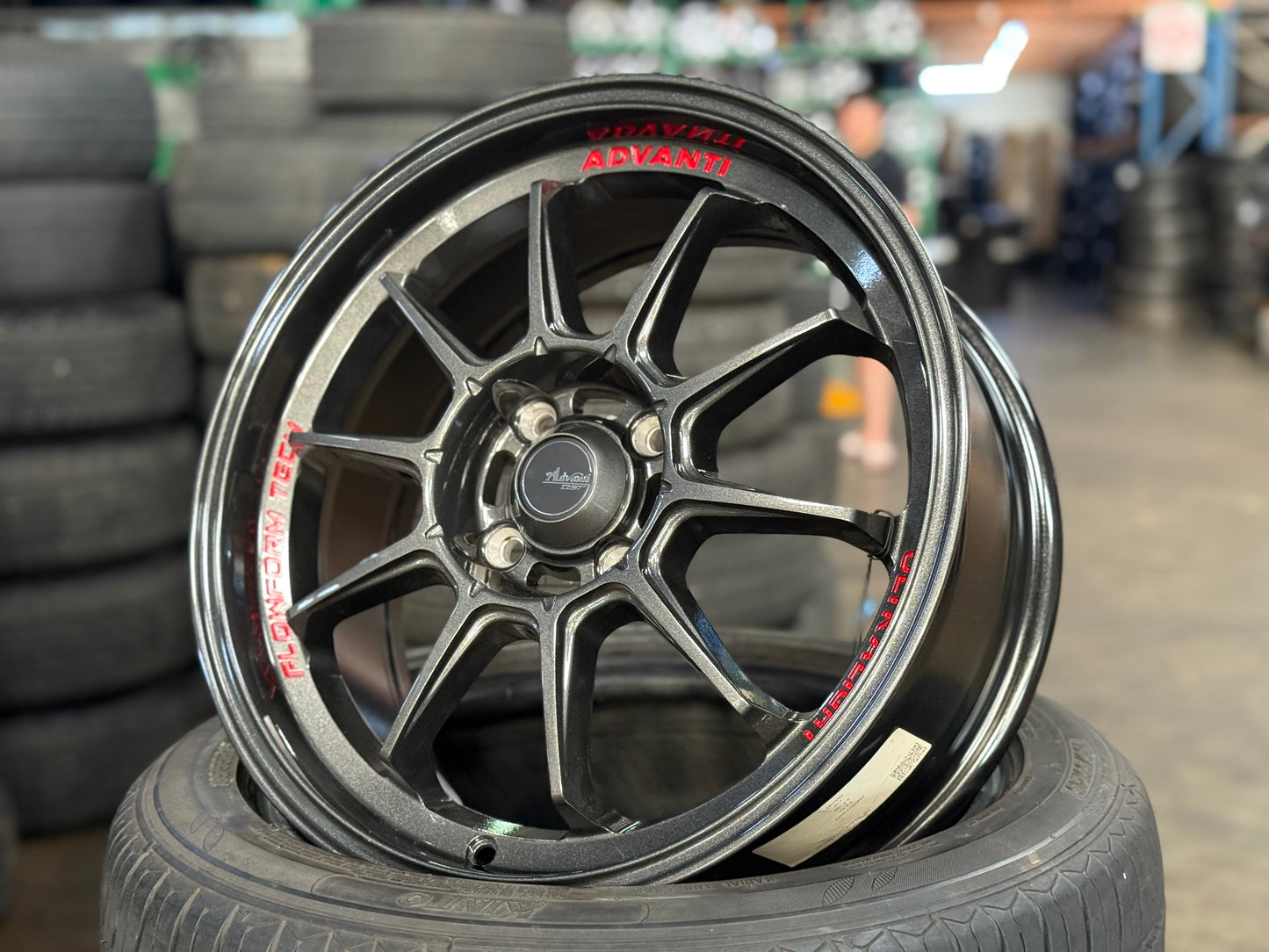 New 16X7 ET40 Advanti Tallo Rim (4 wheel) Gunmetal 4X100