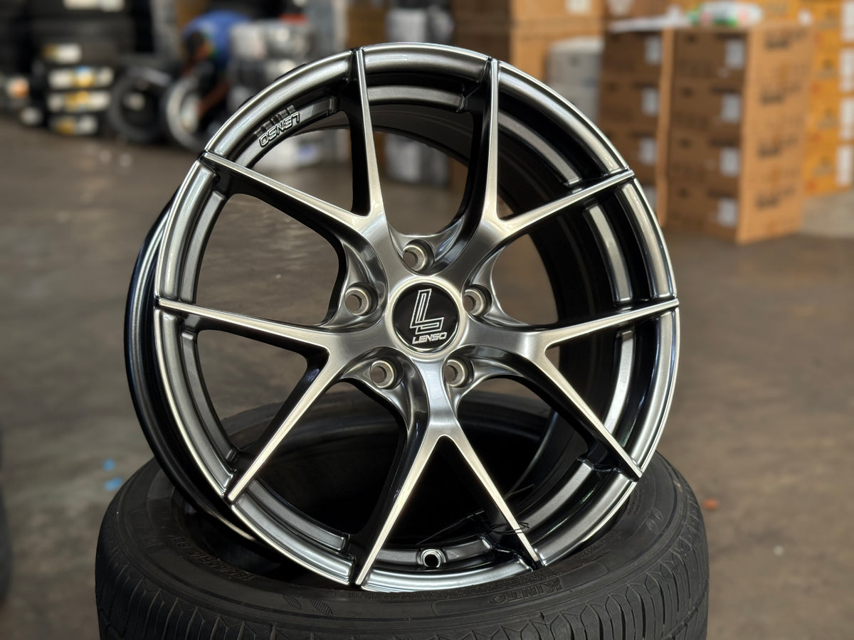 New 17x7.5 ET35 Lenso Jager Dyna Rim (4 wheel) Hyper Black 5x114.3 ...