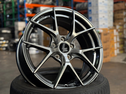 New 17x7.5 ET35 Lenso Jager Dyna Rim (4 wheel) Hyper Black 5x114.3