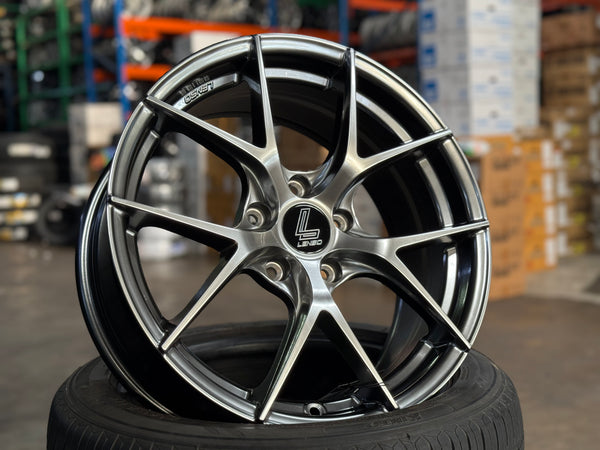 New 17x7.5 ET35 Lenso Jager Dyna Rim (4 wheel) Hyper Black 5x114.3