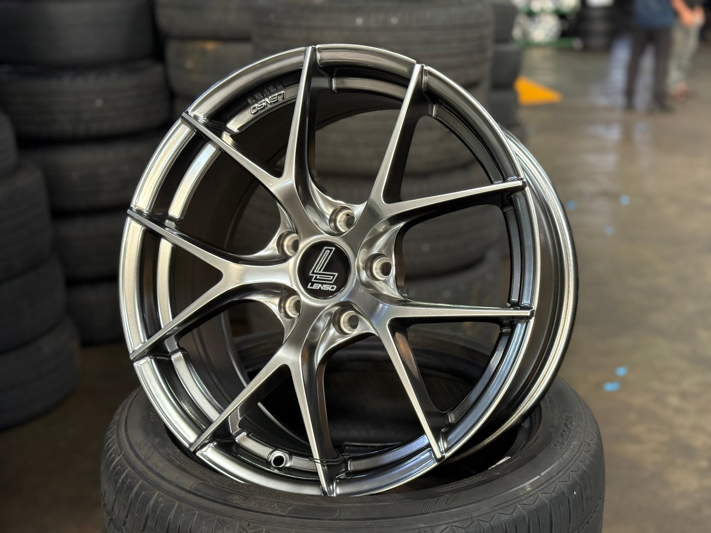 New 17x7.5 ET35 Lenso Jager Dyna Rim (4 wheel) Hyper Black 5x114.3