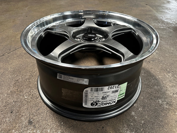 New 18x8.5 ET43 Konig Hyperspec Rim (4 wheel) Gunmetal Polished Lips 5x114.3