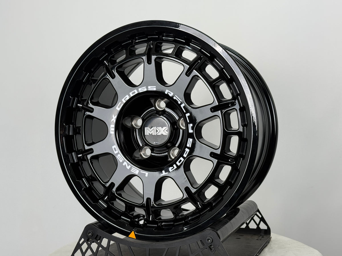 New 16X8 ET35 Lenso Ebola Rim (4 wheel) Gloss Black 5X114.3