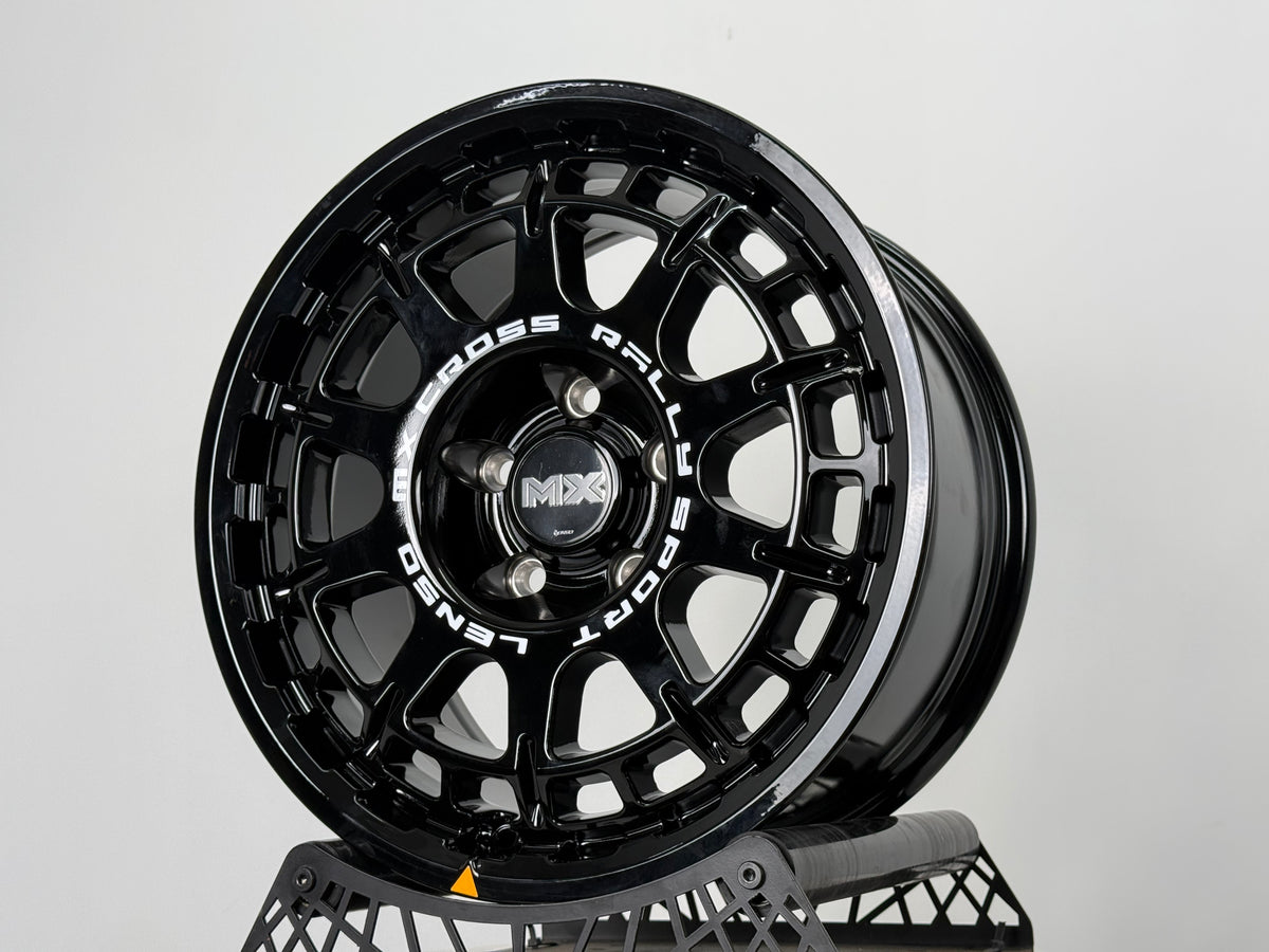 New 16X8 ET35 Lenso Ebola Rim (4 wheel) Gloss Black 5X114.3