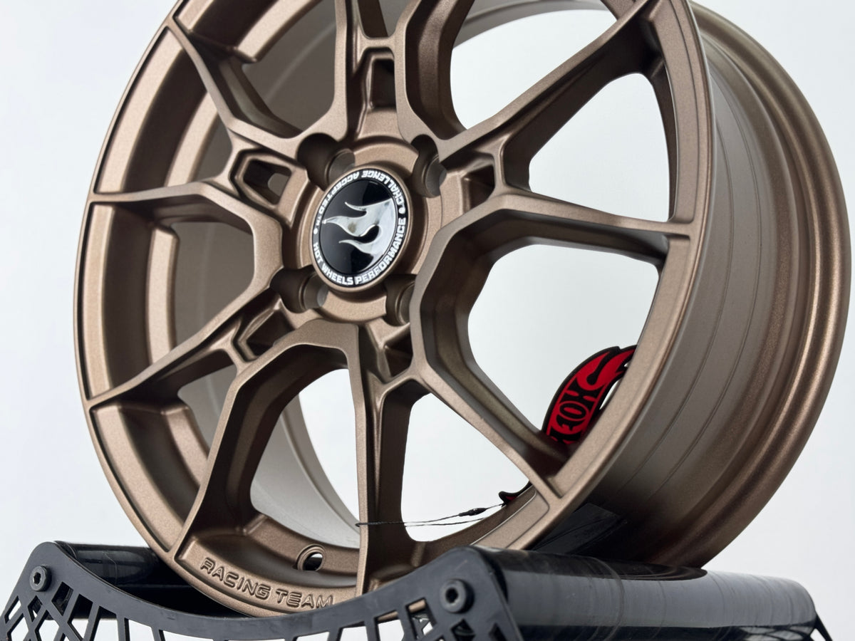New 15X6.5 ET40 Hotwheels HW02 Rim (4 wheel) Matt Bronze 4X100