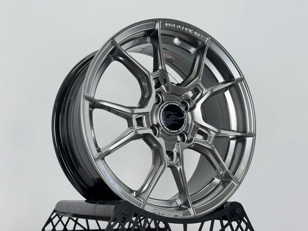 New 15X6.5 ET40 Hotwheels HW02 Rim (4 wheel) Diamond Black 4X100