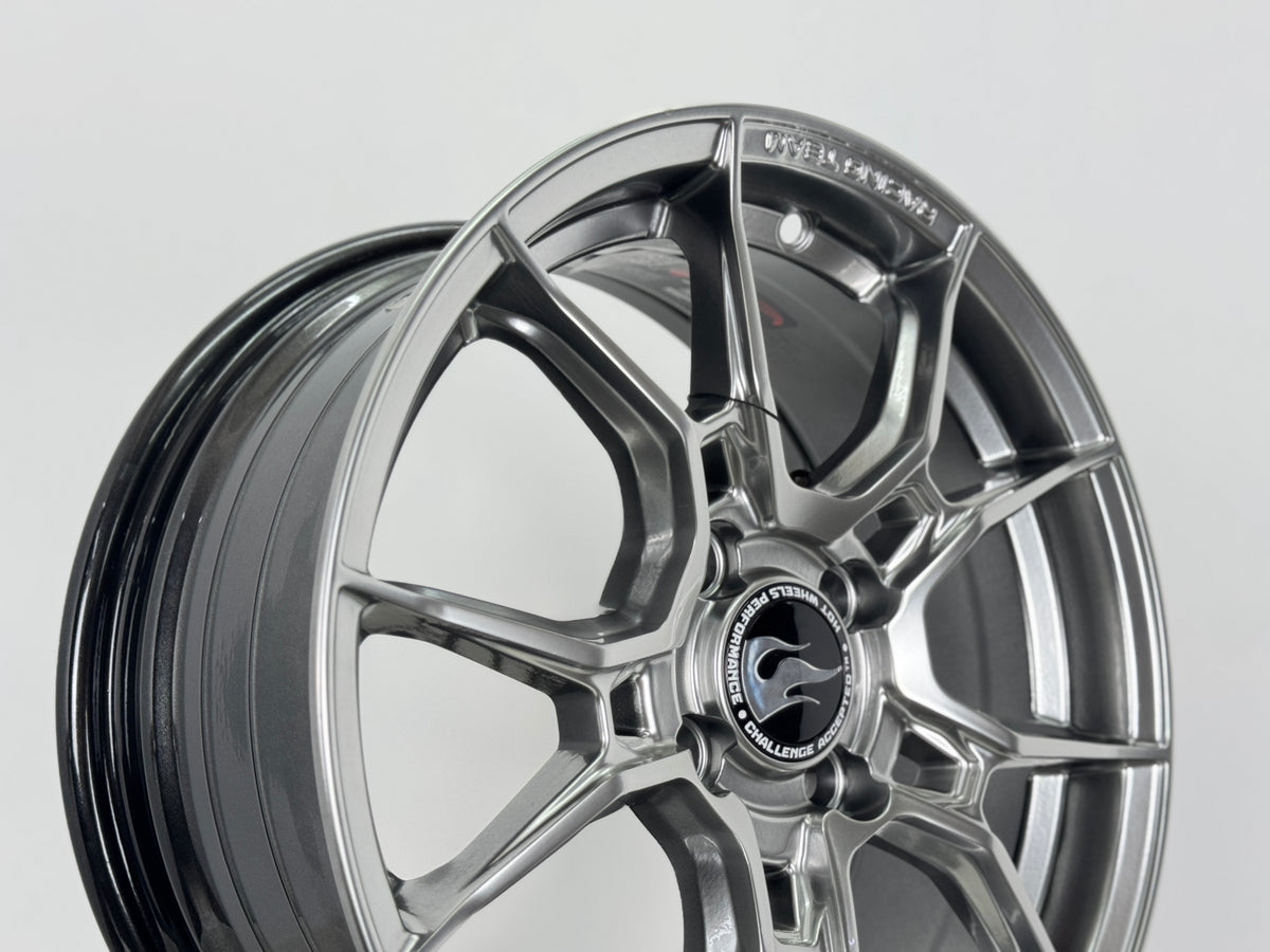 New 15X6.5 ET40 Hotwheels HW02 Rim (4 wheel) Diamond Black 4X100