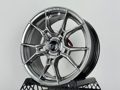 New 15X6.5 ET40 Hotwheels HW02 Rim (4 wheel) Diamond Black 4X100